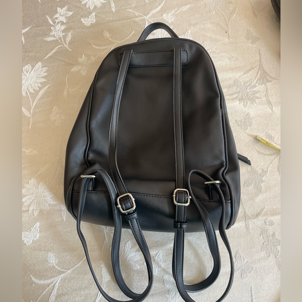 Black Leather Nine West Backpack - Picture 3 of 13